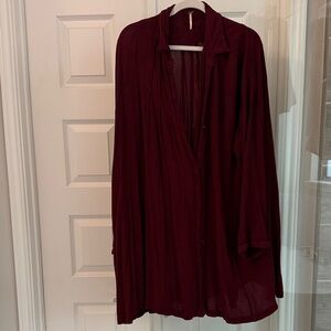 Free People Deep Burgundy Blouse